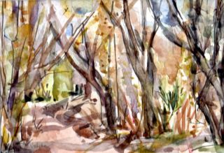 Hilleary Park Poway San Diego California Watercolor