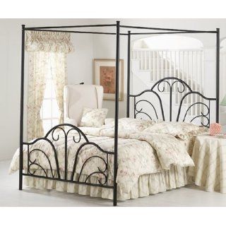 Dover Canopy Bed in Textured Black Finish (King)   Low