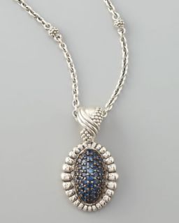 Muse Pave Sapphire Pendant Necklace, Medium