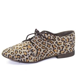 Breckelles Sandy 21 Animal Prints Laced Up Oxford Shoes