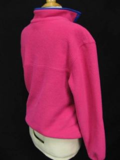 Ll Bean Hot Pink Pullover 1 4 Snap Fleece Womens Jacket Size Medium