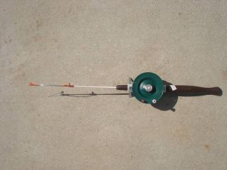 New Schooley Made in Michigan Ice Rod Reel w Viscious Ice Line Jig
