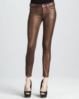 T5PE1 Hudson Nico Copper Minx Glitter Mid Rise Super Skinny Jeans