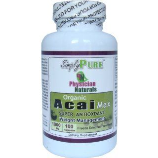 Organic Acai Berry Max 1000 mg 100 Vcaps Health