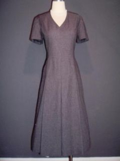 Vtg 80s Does 1930s 1940s WWII Style Gray Secretary Dress Pinup