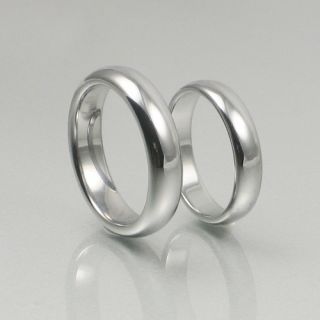 His Hers Tungsten Carbide Dome Wedding Band Ring Set