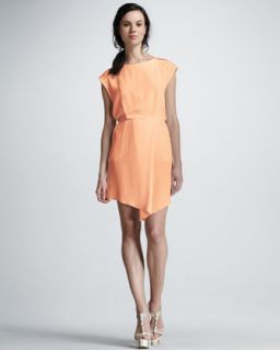  available in tangerine $ 385 00 tibi cap sleeve asymmetric silk dress