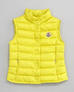 Z0XBA Moncler Llane Long Season Packable Quilted Vest, Sizes 12 14