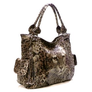  Leopard Animal Print Tassel Carolyn Shoulder Bag Hobo Satchel Tote