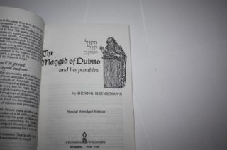 The Maggid of Dubno and His Parables by Benno Heineman