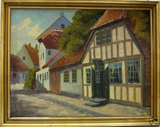 NICE CITY SCENERY WITH OLD HOUSES HILBERT JENSEN