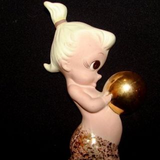 Vintage Freeman McFarlin Mermaid Baby Girl Pink Bath Ceramic Wall