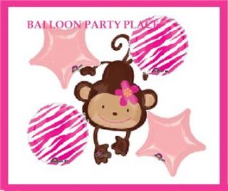  Pink Monkey Balloons Party Decorations Supplies Zebra Supplies