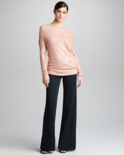 Donna Karan Asymmetric Sequined Cashmere Top & Crepe Double Jersey