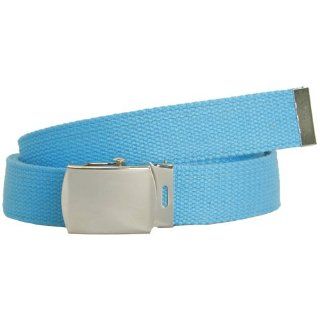 Columbia Style Aqua Canvas Military Web Belt With Silver