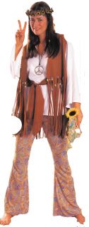 60s and 70s Hippie Love Child Ladies Fancy Dress Costume Size 10 12