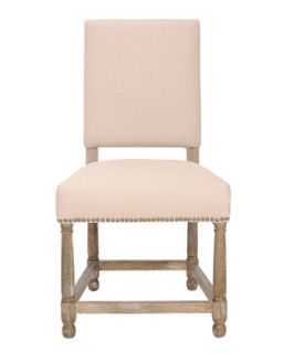 Nailhead Trim Linen Chair  