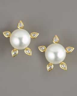 O4713 Assael Five Diamond South Sea Earrings