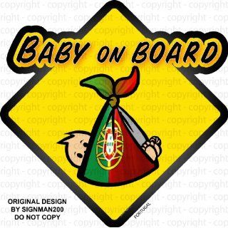 Portugal Baby on Board Country Flag Decal Sign Custom Made