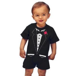 Baby Tuxedo Infant Baby T Shirt Tux One Piece Black Romper 6 Month