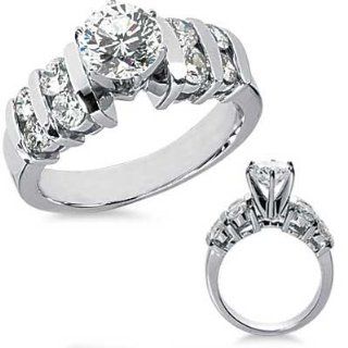 42 Ct.Diamond Engagement Ring with Round Side Stones Jewelry