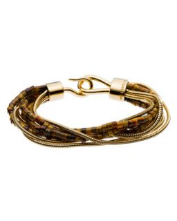 Michael Kors Tigers Eye Snake Chain Multi Strand Bracelet   Neiman
