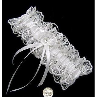 White Bridal Garter ~ Romantic Lace and Satin Everything