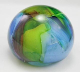 Colorful Pastel Unique Solid Glass Paperweight Collector Item Home
