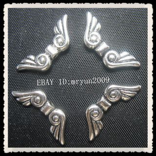 Lots Jewelry Making 100pcs Tibetan Silver Angel Wings Spacer Beads