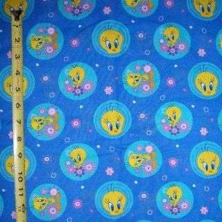 44 X 44 Fabric Looney Tunes Tweety Bird Blue Fabric