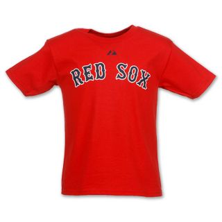 Majestic Boston Red Sox Pedroia Name and Number Youth Tee