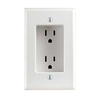 Leviton 689 W 15 Amp 1 Gang Recessed Duplex Receptacle, Residential