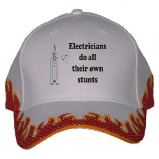 Electricians do all their own stunts Orange Flame Hat
