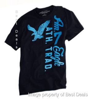 American Eagle Mens AE Athletic Heritage Black Graphic T Shirt New