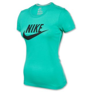 Womens Nike Logo T Shirt Atomic Teal/Dark Grey