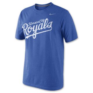Mens Nike MLB Marlins MLB Tri Blend Logo Baseball T Shirt
