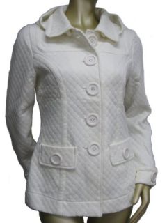 Sugarfly Womens/Juniors Quilted Knit Hooded Button Up Coat