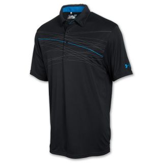 Mens Under Armour Hammer Print Polo Black/Charcoal