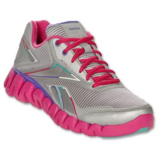 Reebok Zig Activate Kids Running Shoes Silver/Pink
