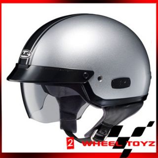 HJC Is 2 Schade Silver Black Open Face Motorcycle Helmet IS2 Size
