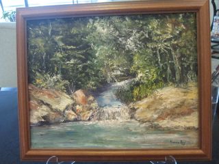 Vintage Original Oil Painting Lake Hiwassee GA Signed & Dated Robbins