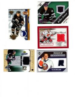 Lot of 5 NHL Hockey   Relic Cards   2001 to 2005