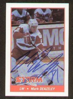 Mark Deazeley Signed Autographed Hockey Trading Card