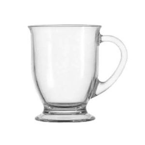 16 Ounce Anchor Hocking Coffee Mug   Clear Glass   Microwavable