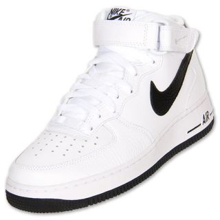 Mens Nike Air Force 1 Mid Casual Shoes White/Black