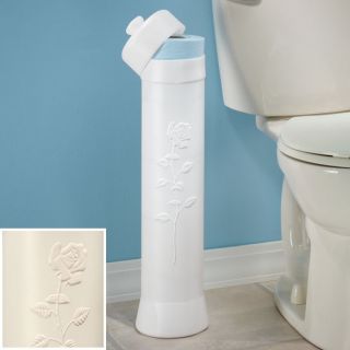 Toilet Paper Storage Tower Almond TP Tissue Holder New 