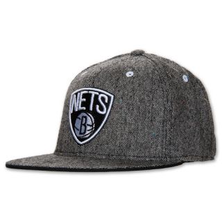 adidas Brooklyn Nets NBA Tweed Snapback Hat Grey