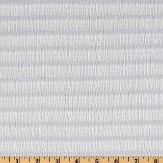 46 Wide Designer Smocked Jersey Knit Stripes White