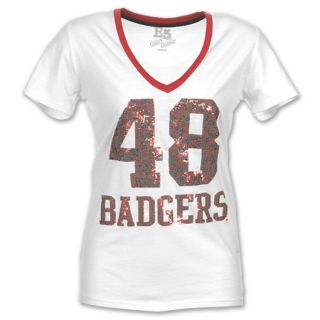 NCAA Wisconsin Badgers Jungle V Neck Womens Tee Shirt