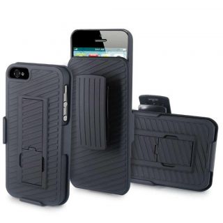  Black Rigid Hard Case Cover w Stand Holster Belt Clip Accessory